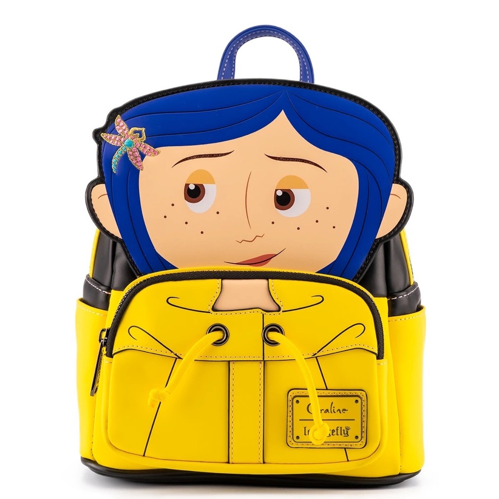 Loungefly Coraline Raincoat Cosplay Mini Backpack NWT - Picture 2 of 6